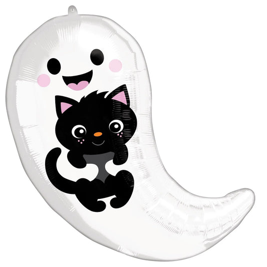 Halloween Ghost Kitty 19″ Balloon - PaperGeenius