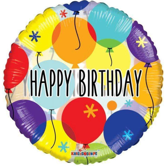 Happy Birthday Balloons 18″ Clear View Balloon - PaperGeenius