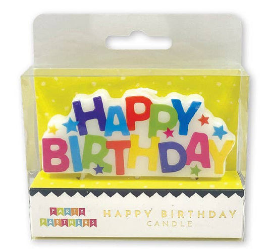 Happy Birthday Decal Candle - PaperGeenius