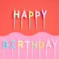 Happy Birthday Pastel Candles, Cake Topper, Cute Bday Decor - PaperGeenius