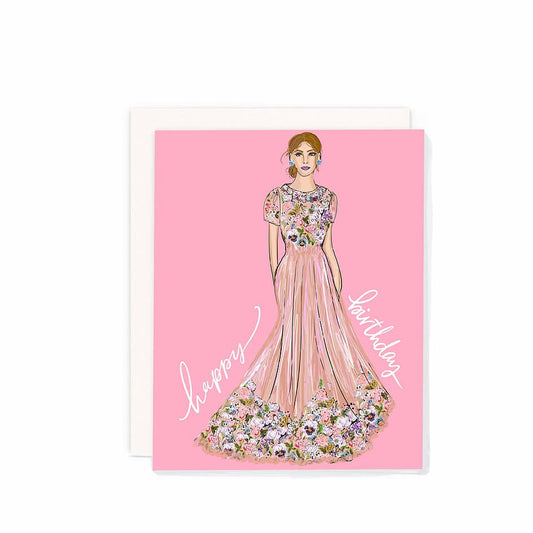 Happy Birthday - Pretty in Pink Dress - PaperGeenius
