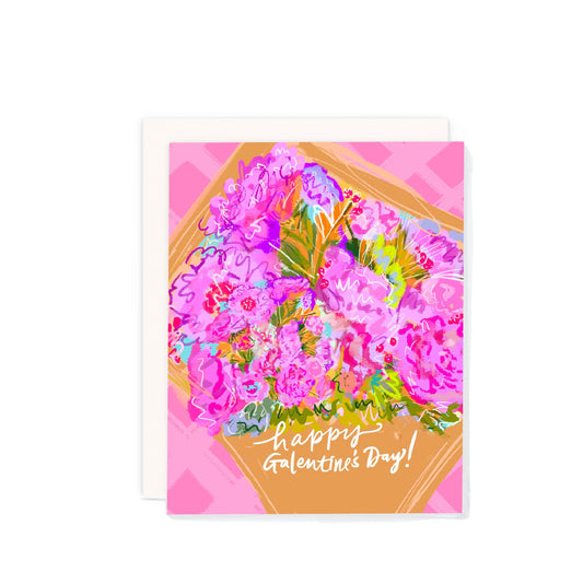 Happy Galentine's Day Floral Greeting Card - PaperGeenius