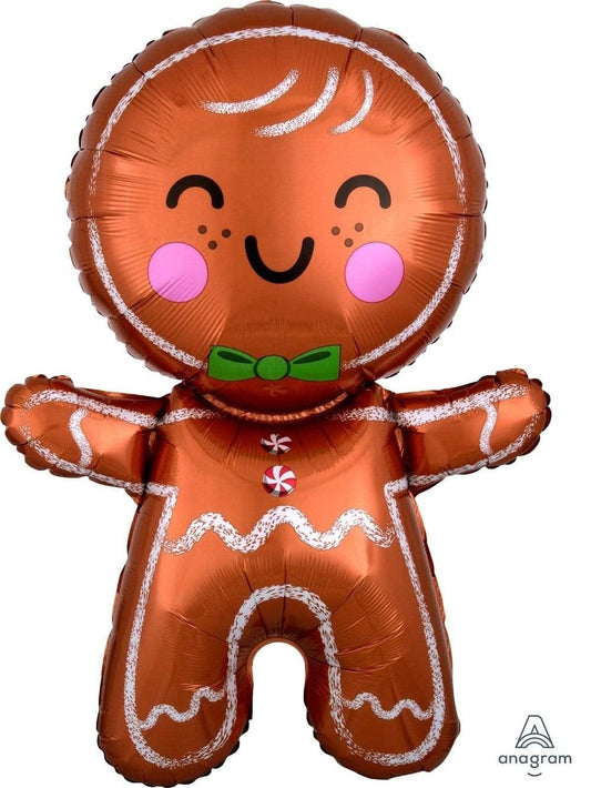 Happy Gingerbread Man 31″ Balloon - PaperGeenius