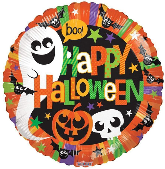 Happy Halloween Ghost Pumpkin 18″ Balloon - PaperGeenius