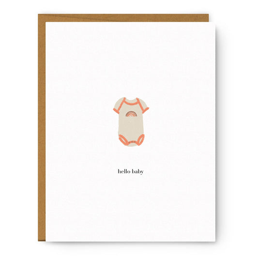 Hello Baby Onesie - Baby Card - PaperGeenius