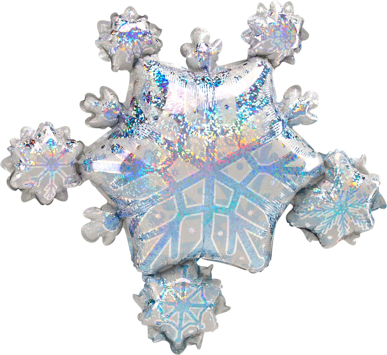 Holographic Snowflake Foil 32" Balloon - PaperGeenius