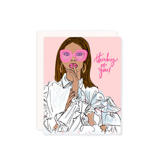 I'm Thinking of You- Fashion illustration card - PaperGeenius
