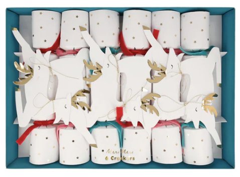 Leaping Reindeer Medium Crackers (x 6) - PaperGeenius