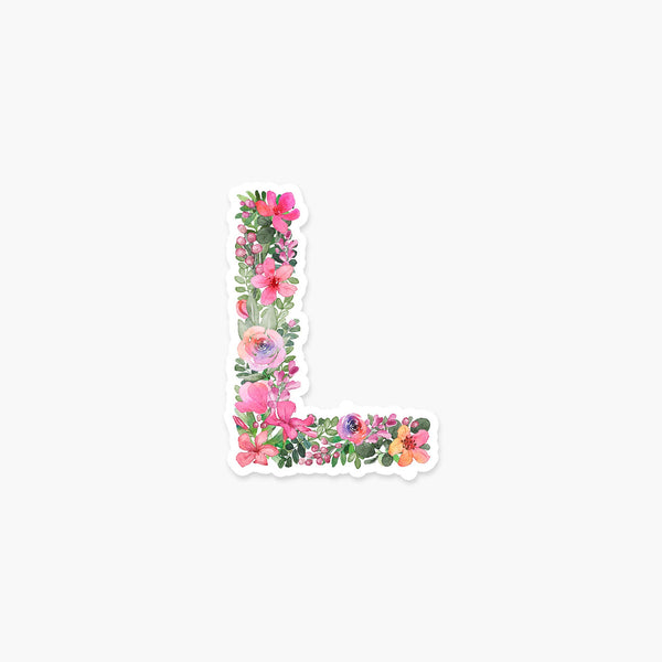 Letter L Floral - Monogram Initials Sticker – Party Geenius