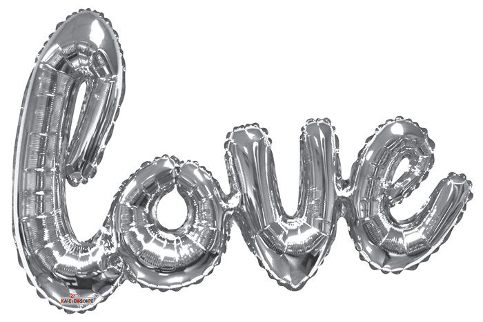 Love Silver Script Word Phrase Air Fill Only - PaperGeenius
