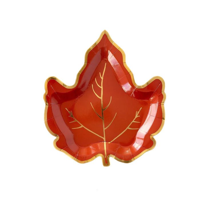 Maple Leaves Paper Plates - PaperGeenius