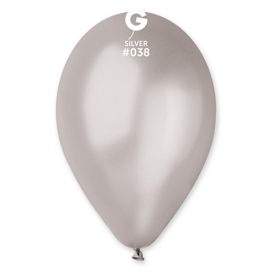 Metallic Silver Latex Balloon #038 - PaperGeenius