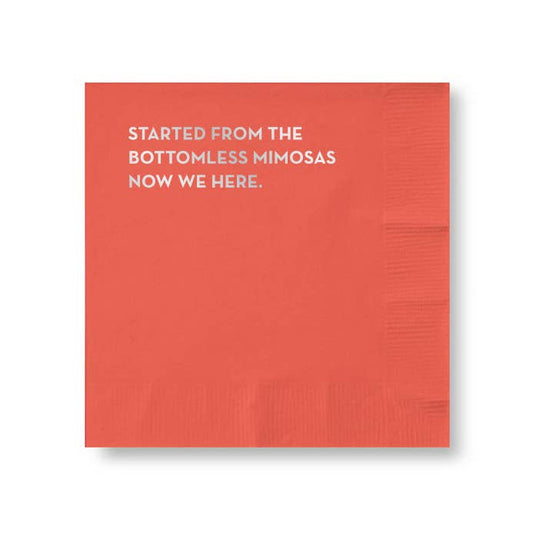 Mimosas napkins (coral with silver foil) - PaperGeenius