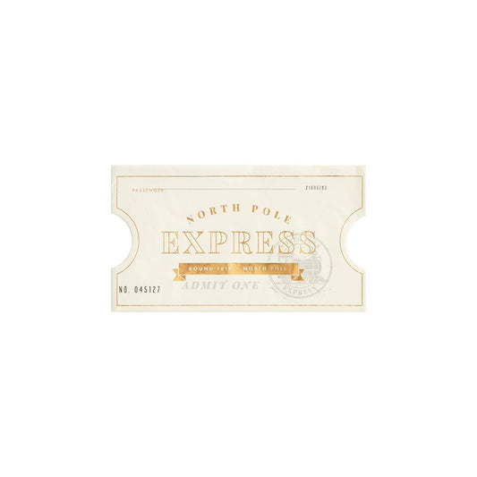 North Pole Express Ticket Shaped Guest Napkin - PaperGeenius