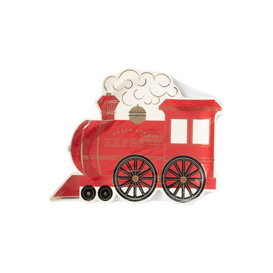 North Pole Express Train Shaped Plate - PaperGeenius