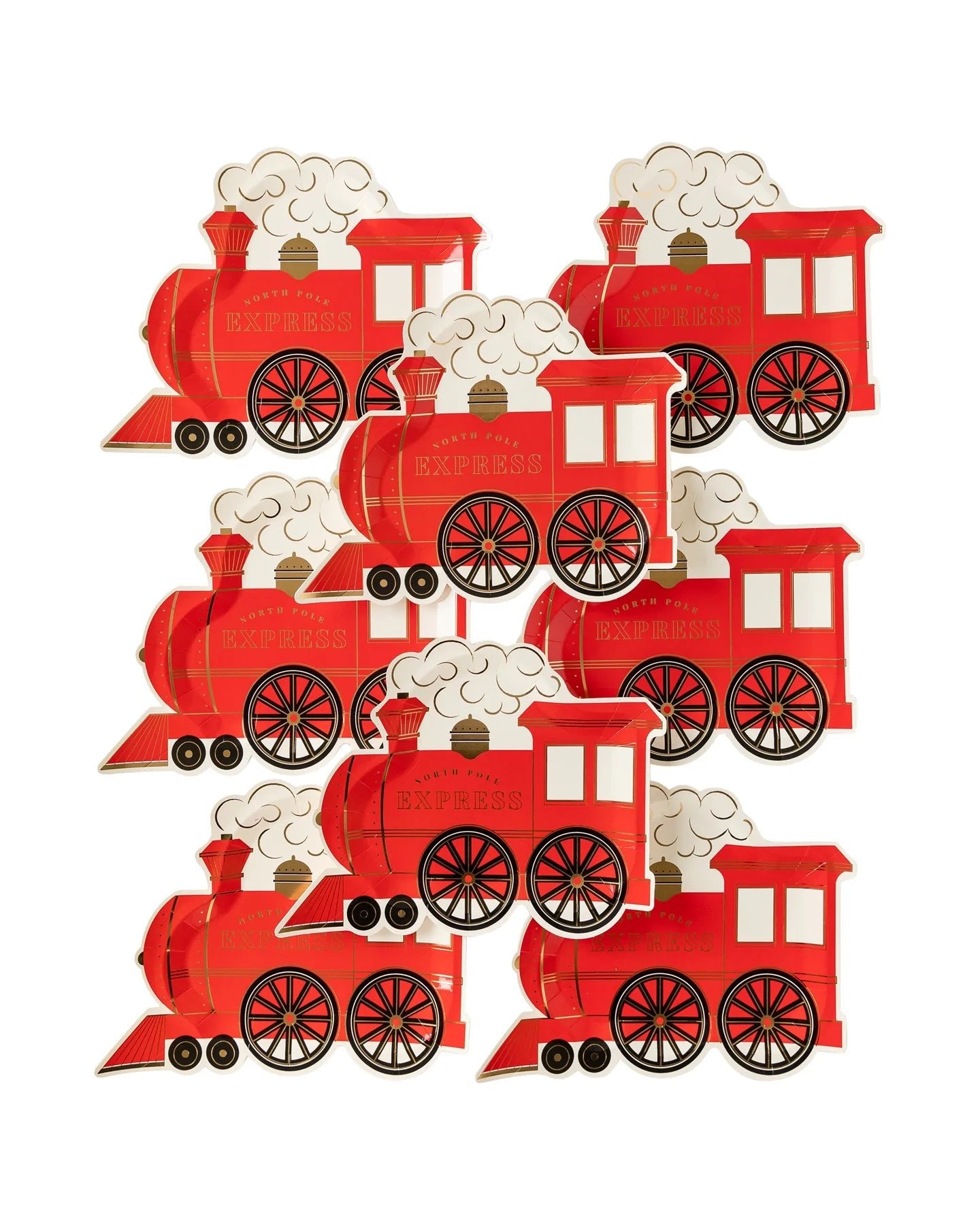 North Pole Express Train Shaped Plate - PaperGeenius