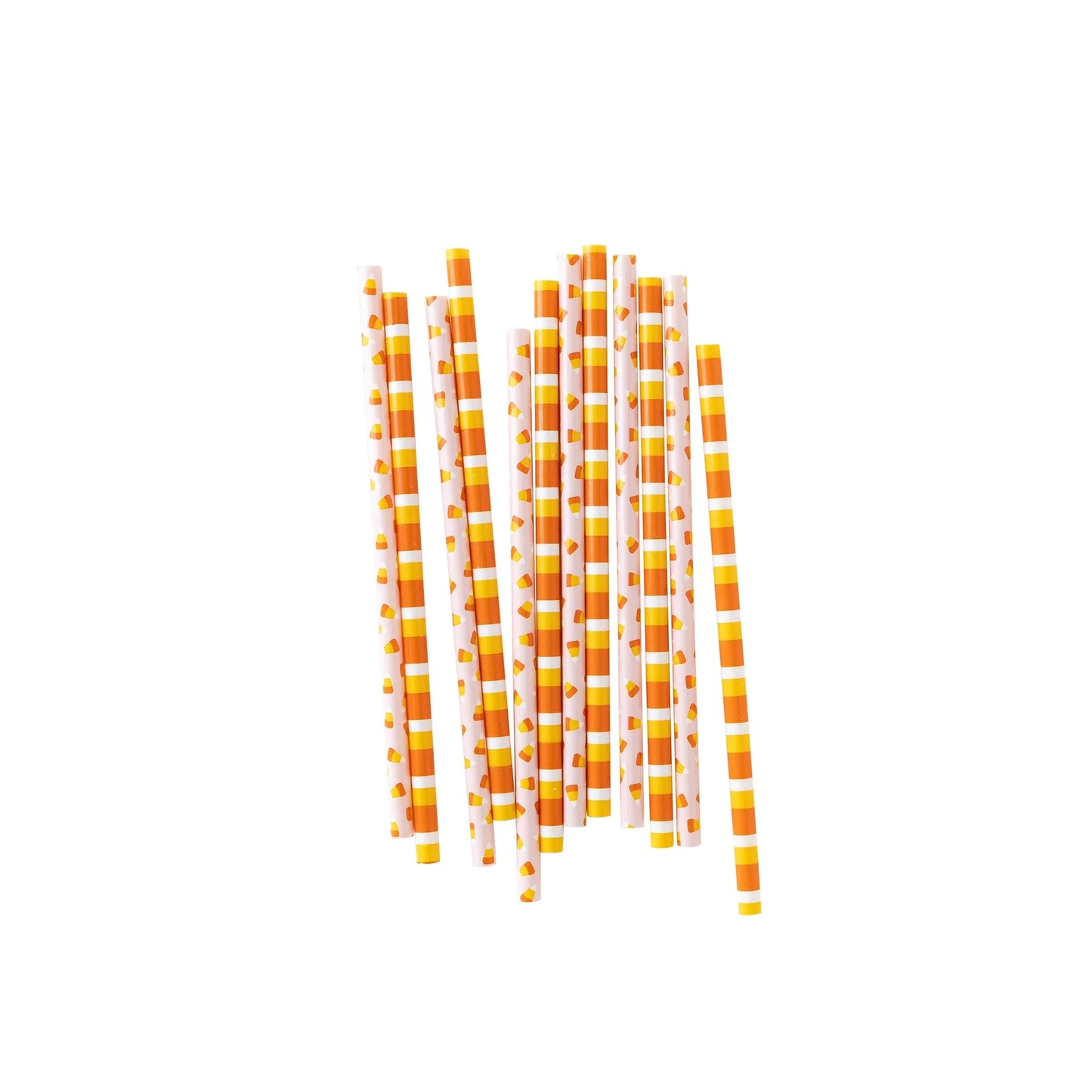 Pink Candy Corn & Stripes Reusable Straws - PaperGeenius