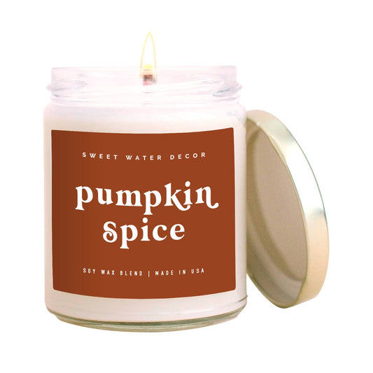 Pumpkin Spice 9 oz Soy Candle - Fall Home Decor & Gifts - PaperGeenius