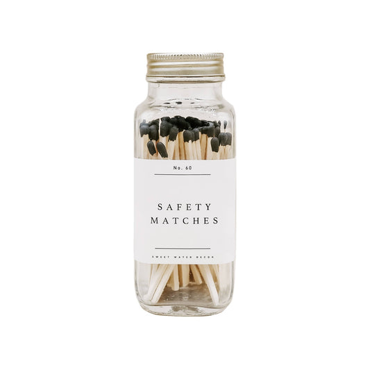 Safety Matches - Black Tip - 60 Count, 3.75" - PaperGeenius