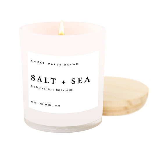Salt and Sea 11 oz Soy Candle - Home Decor & Gifts - PaperGeenius