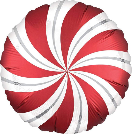 Satin Sangria Candy Swirl 18″ Balloon - PaperGeenius
