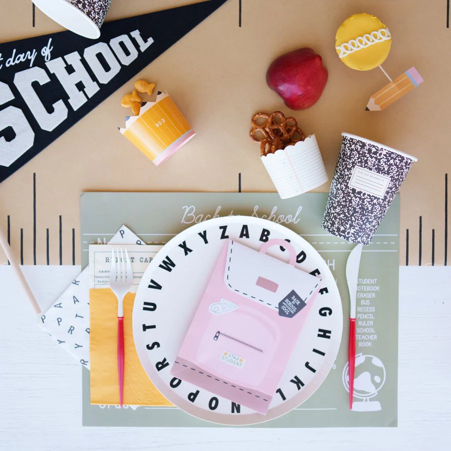 School Days ABC Large Plates - PaperGeenius
