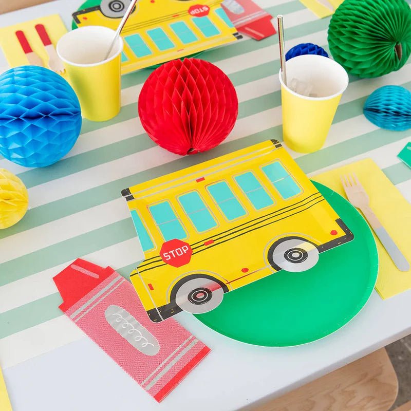 School Days Large School Bus Plates - PaperGeenius