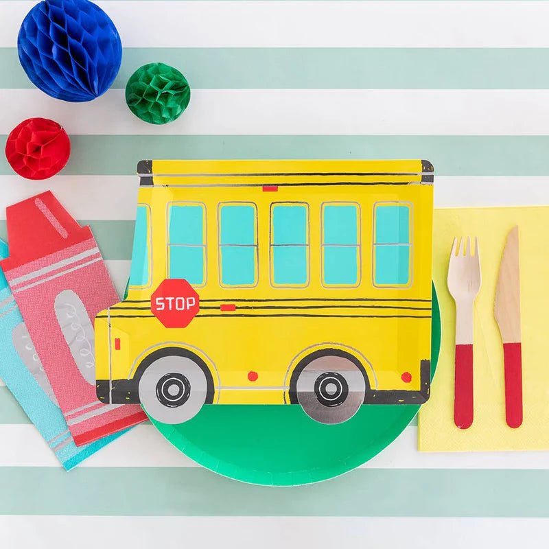 School Days Large School Bus Plates - PaperGeenius