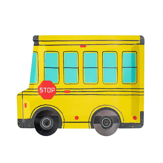 School Days Large School Bus Plates - PaperGeenius