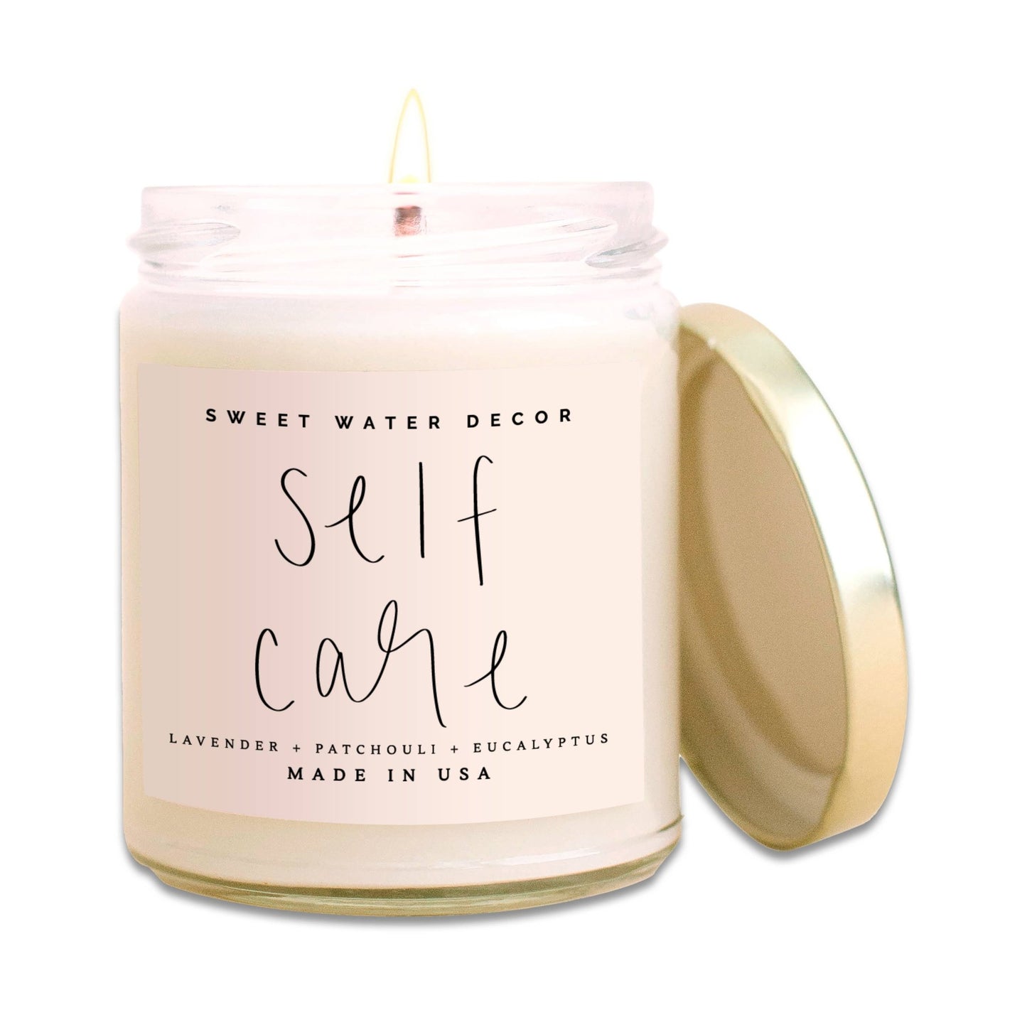 Self Care Soy Candle - Clear Jar - 9 oz - PaperGeenius