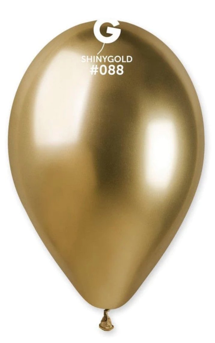 Shiny Gold Latex Balloon #088 - PaperGeenius