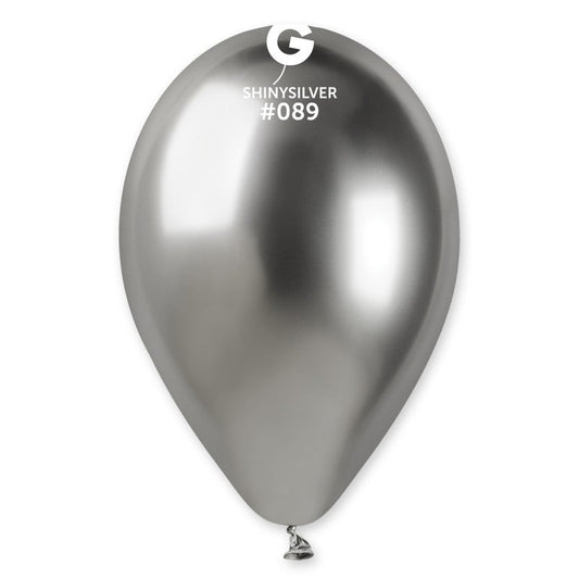 Shiny Silver Latex Balloon #089 - PaperGeenius