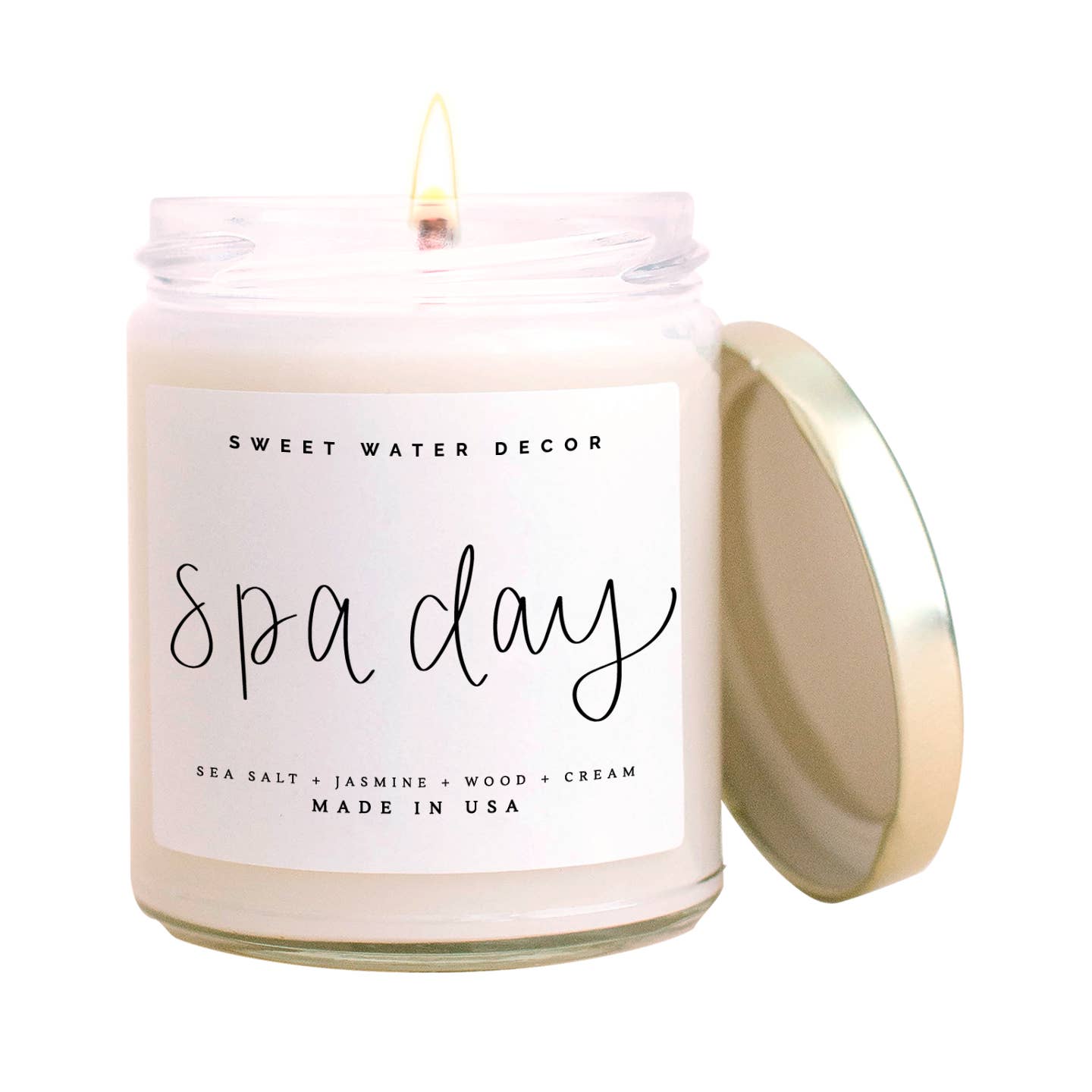 Spa Day Soy Candle - Clear Jar - 9 oz - PaperGeenius