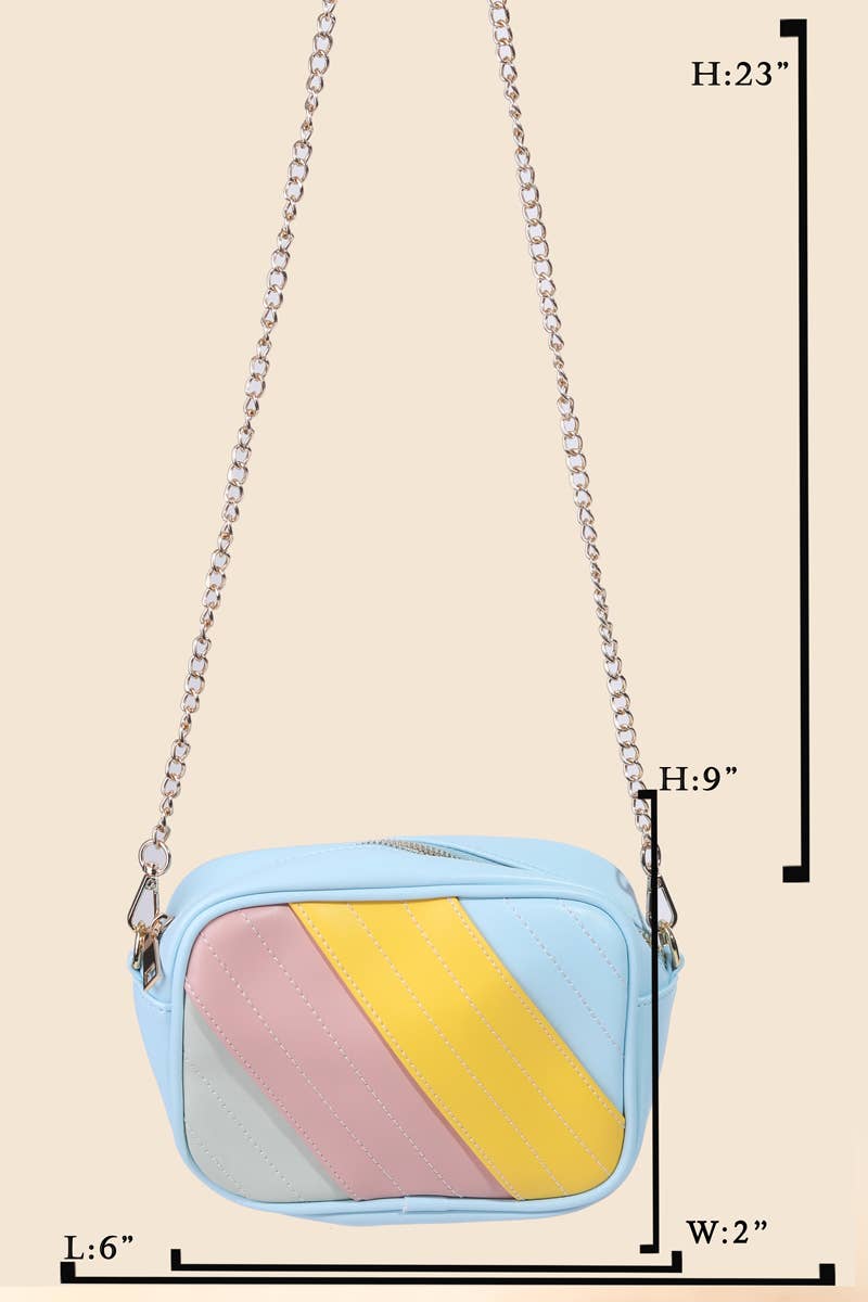 Striped Rectangle Fashion Crossbody Bag: MU - PaperGeenius