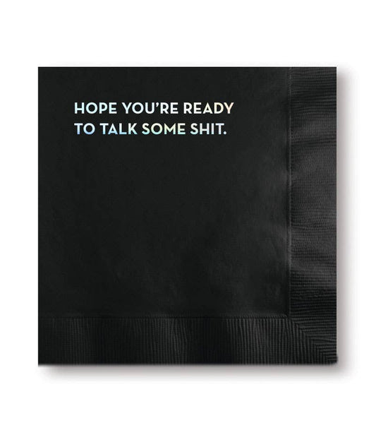 Talk Shit Napkins (Black With Holographic Foil) - PaperGeenius