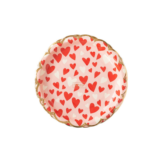 Valentine Heart Scatter Scalloped Plate - PaperGeenius