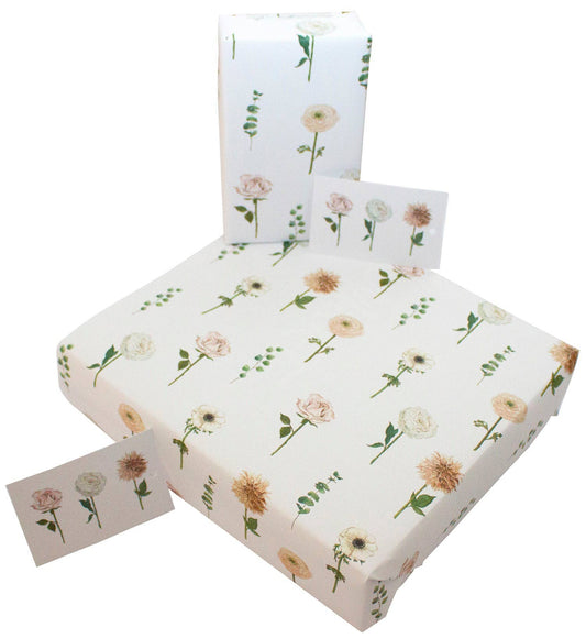 Wedding Carnations Wrapping Paper • 100% Recycled • UK Made - PaperGeenius