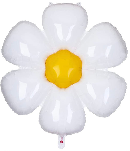 White Daisy Flower Balloon - 19” - PaperGeenius