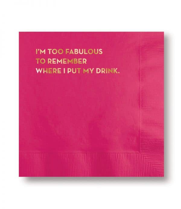 Fabulous Napkins (Magenta With Gold Foil)