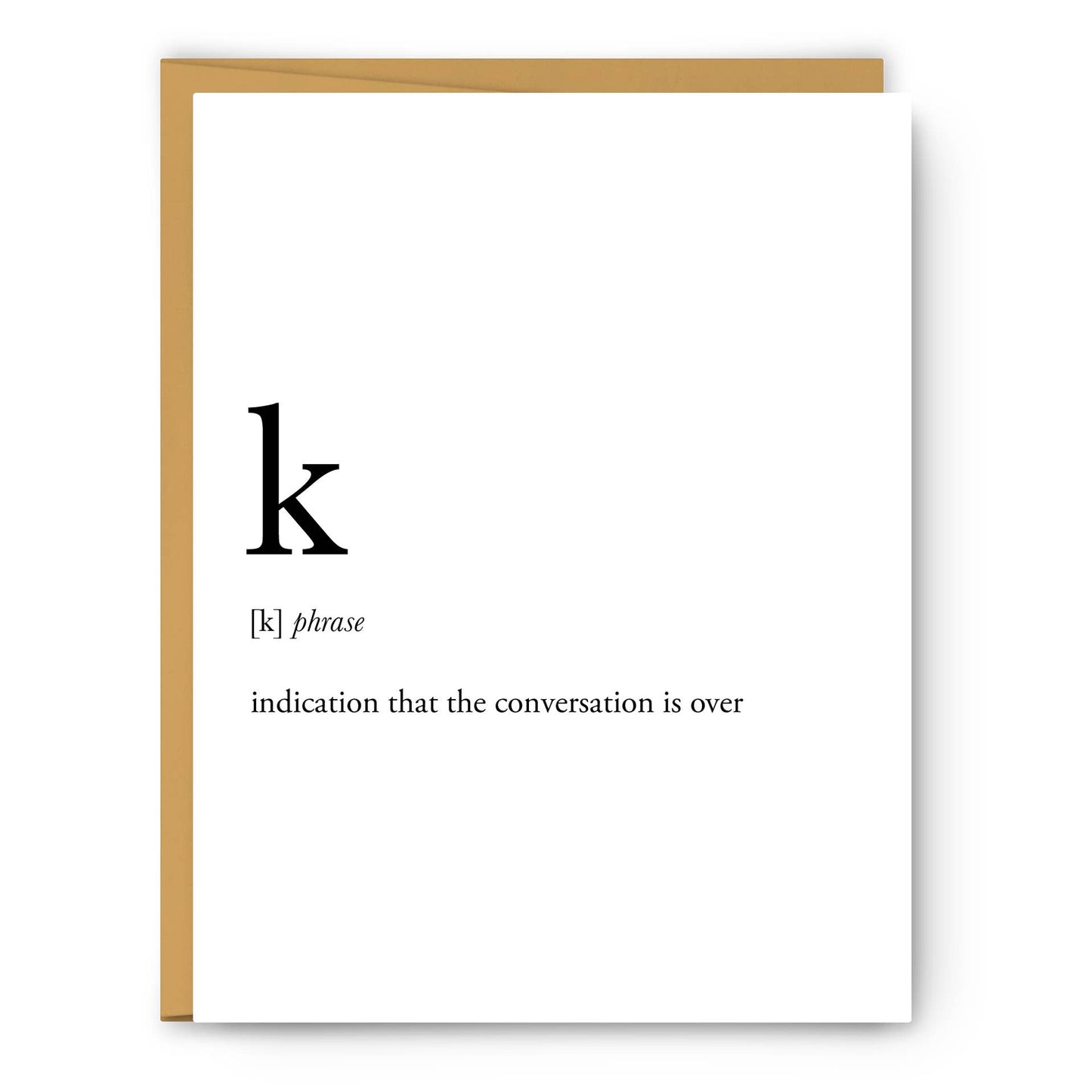 K Definition - Greeting Card