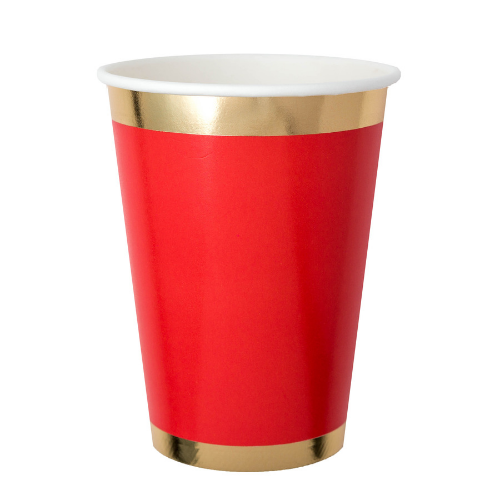 Red and gold cups